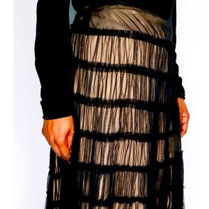 WD.NY see through black skirt w/fringe NWT size 6